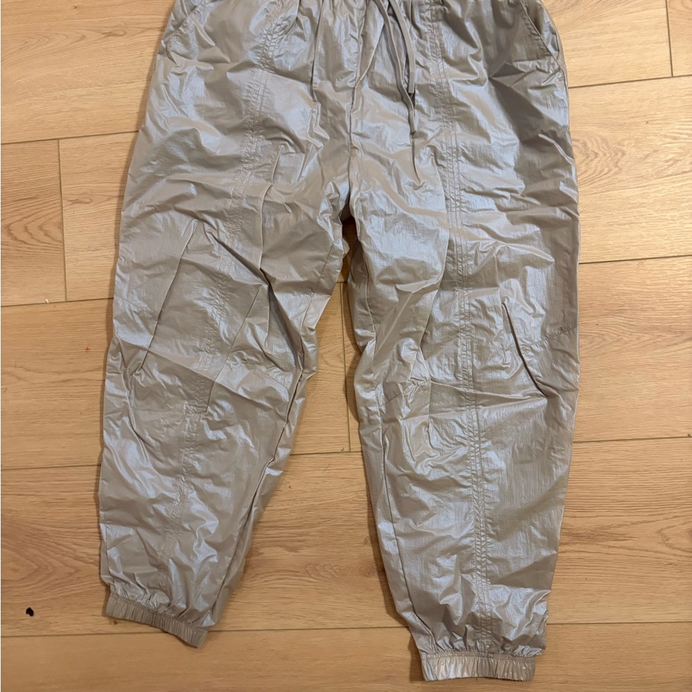 Fabletics Shiny Silver Track Pants